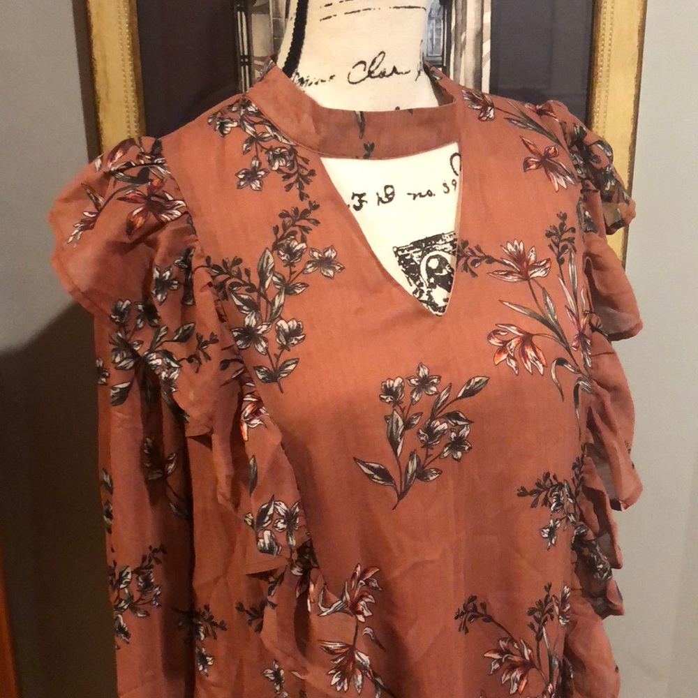 Endless Rose Semi-Sheer Bell Sleeve Blouse (L) - Picture 2 of 8